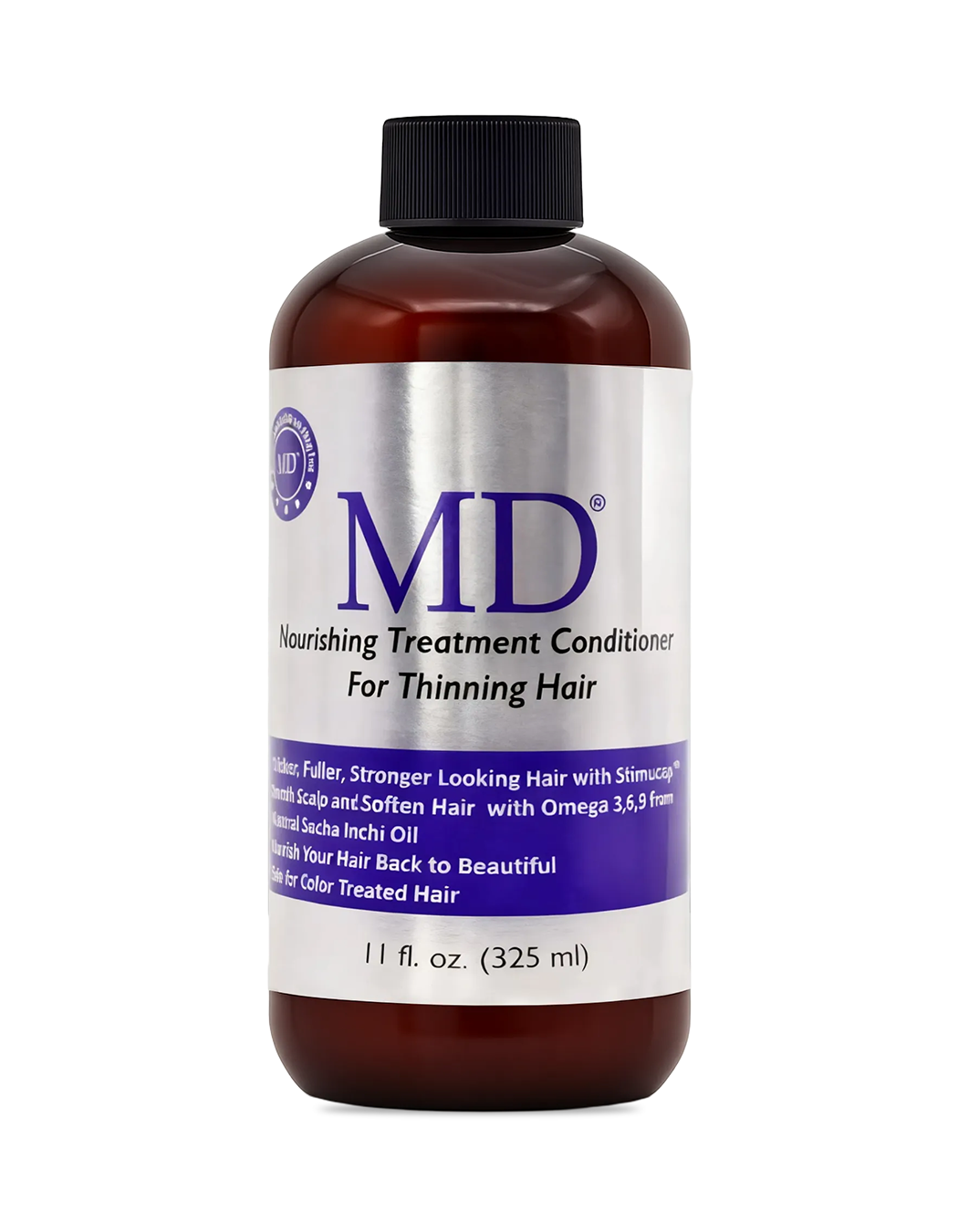 Front panel of MD® Revitalizing Treatment Conditioner – nutrient-rich formula for thinning hair, part of the MD Hair system for hydration and repair