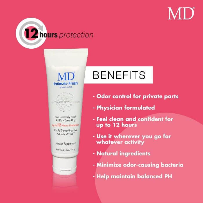 MD® Intimate Fresh benefits: 12-hour odor control, pH balance, physician-formulated, for daily freshness wherever you go | MD Wellness

